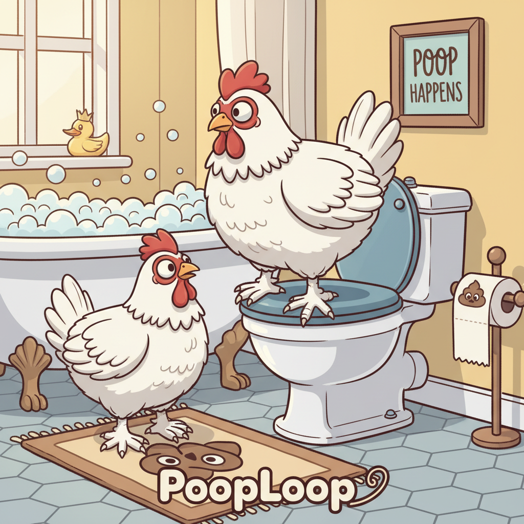 PoopLoop chicken mascot